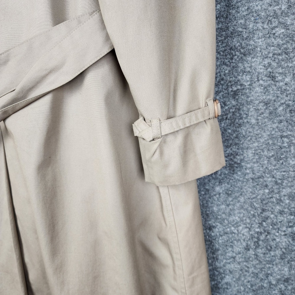 Unbranded Trench Coat Women Size L Beige Longline Hooded Belted Classic Jacket - Picture 4 of 15